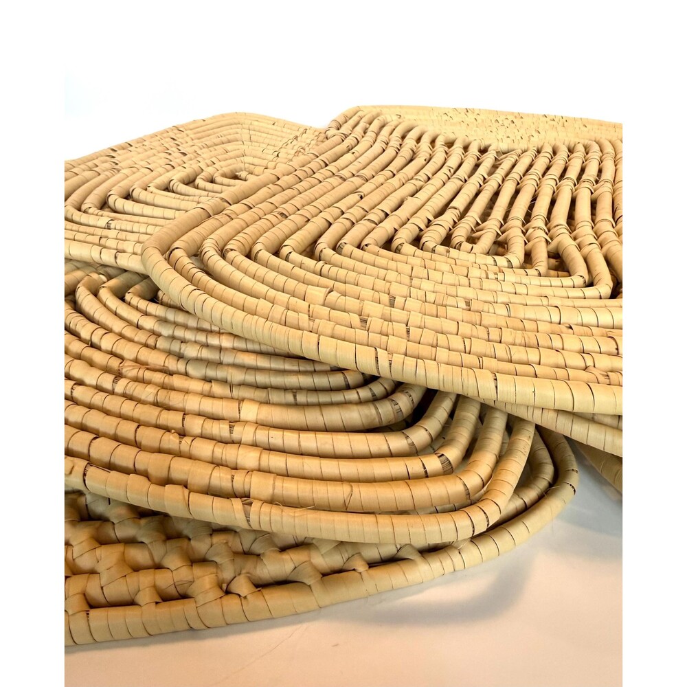 Vintage Natural Woven Wicker Placemats, Wicker Bobo Table Mats